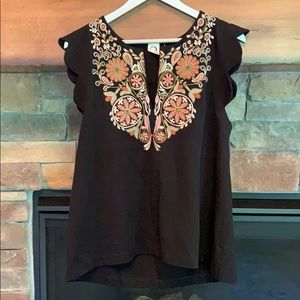 Anthropologie Akemi + Kin black blouse L